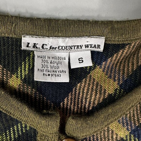 IKC Country Wear Cape Womens Italian Yarn Shawl Sweater Windowpane Plaid V Neck - Picture 8 of 13